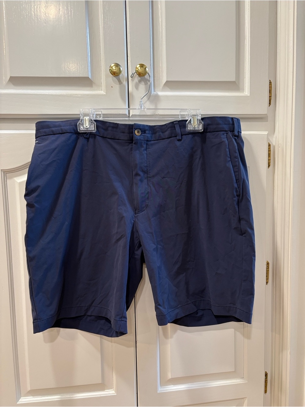 Peter Millar Navy Performance Flat-Front Shorts